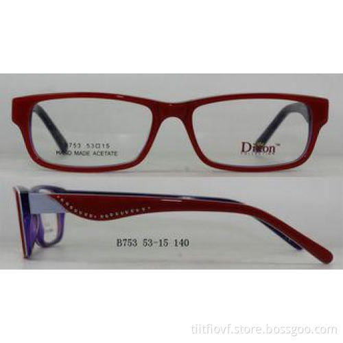 Purple / Yellow Acetate Optical Frames For Women , Angular